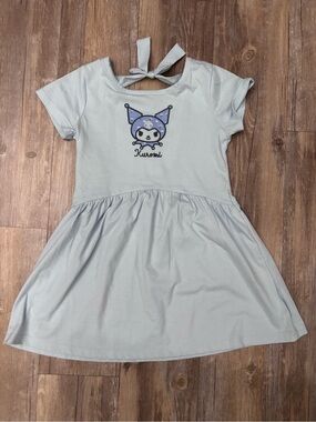 Hello Kitty Light Blue Kuromi Tie-Back Casual Dress